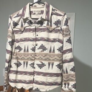 Idyllwind Cream and Brown Button Down Shirt